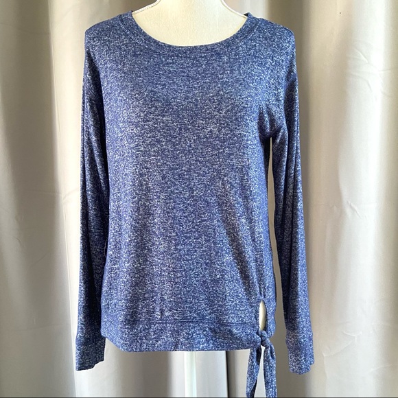 J. Crew Tops - J. Crew Navy Marled Jersey Knit Tie Waist Top S